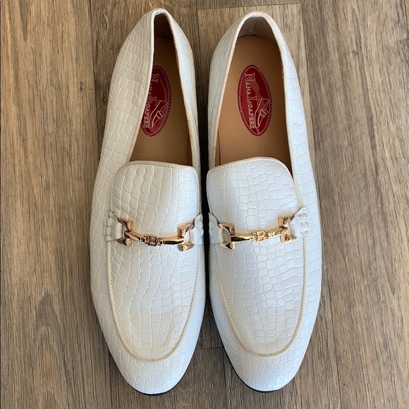 Men’s Leather White Loafers